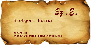 Szotyori Edina névjegykártya