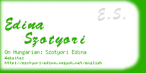 edina szotyori business card